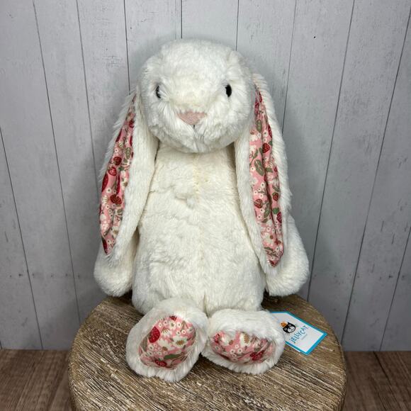 Jellycat Blossom Cream Bunny Berry Bunny FAST SHIP NEW Jellycat Bunny Medium - Picture 1 of 8